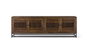 GINER Y COLOMER Mueble TV de madera de acacia y metal con 4 puertas